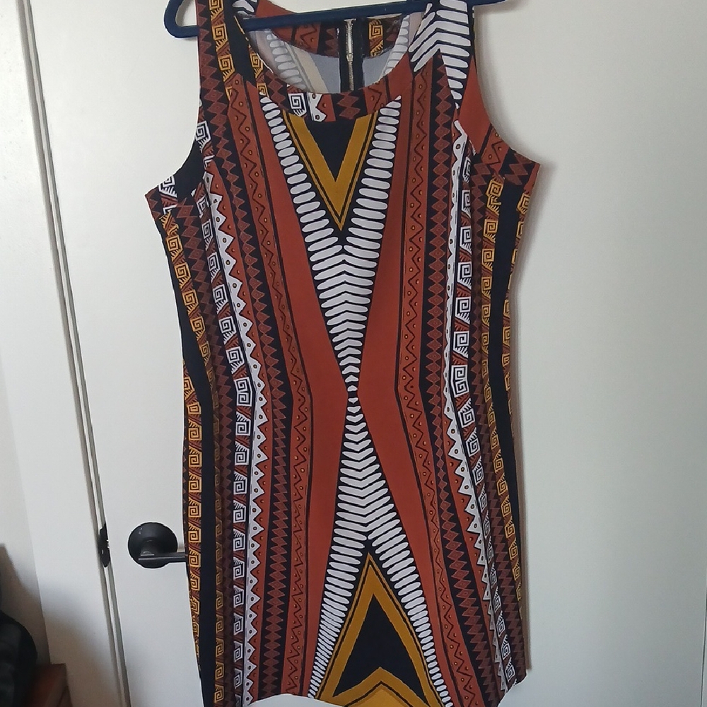 Voir Voir Multicolor Tribal Print Dress
